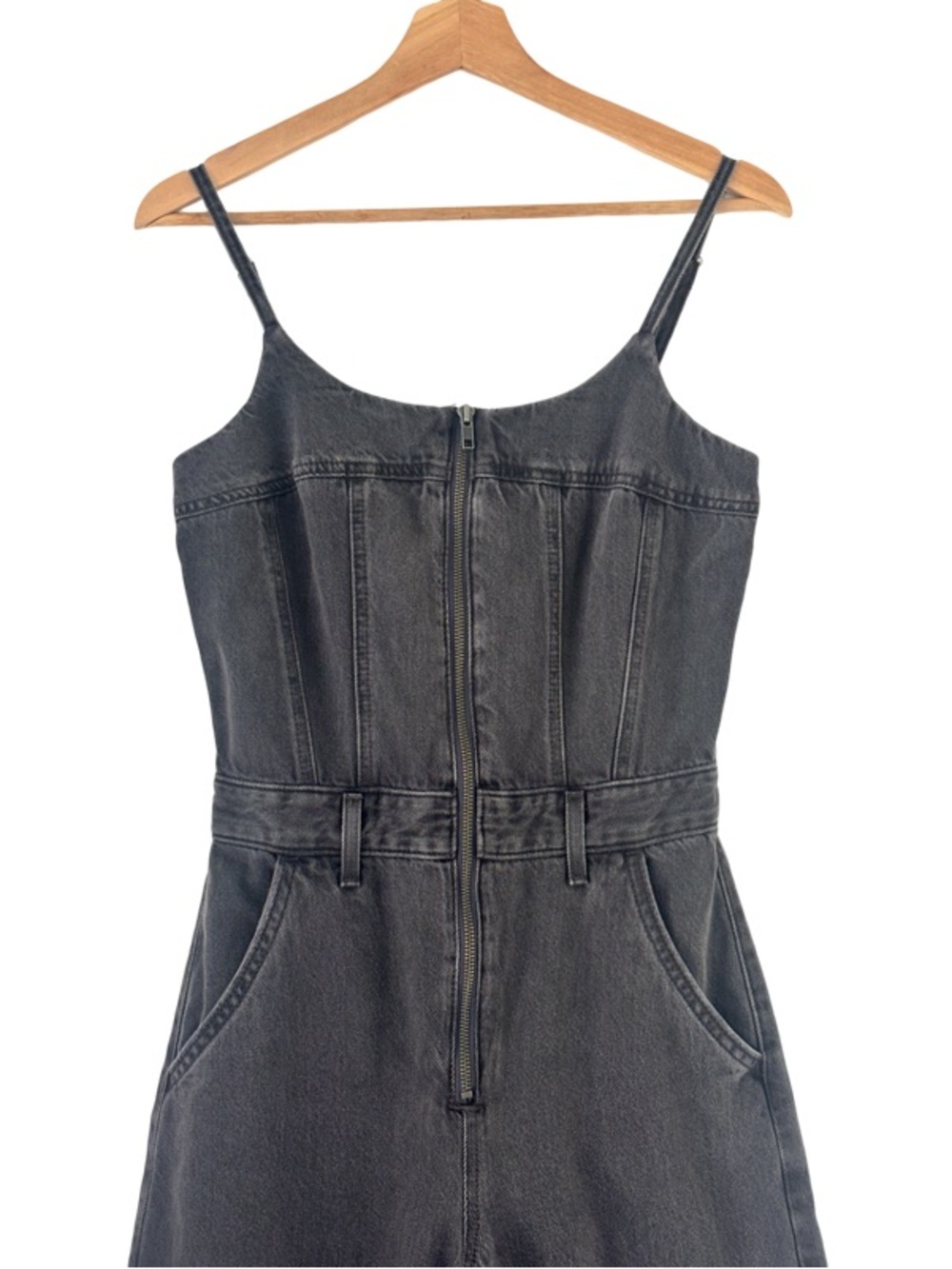 Levi's Bustier Denim Wide-Leg Jumpsuit in Black Size S - Picture 9 of 13